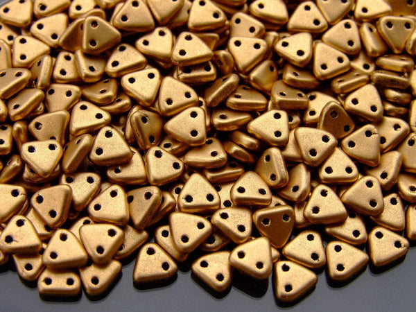 5g CzechMates Triangle Czech Beads 6mm Matte Metallic Flax Beadacious