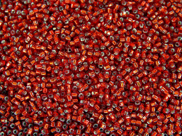 5g MATUBO 10/0 Best Quality Czech Cylinder Seed Beads Ruby Silver Lined Beadacious