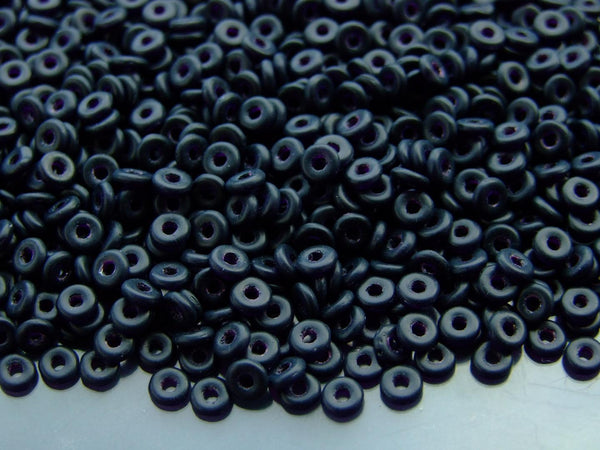 5g O Bead Czech Seed Beads 1x3.8mm Matte Jet Beadacious