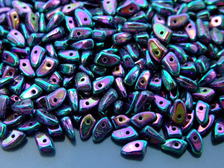 5g Prong Czech Seed Beads 3x6mm Iris Purple Beadacious