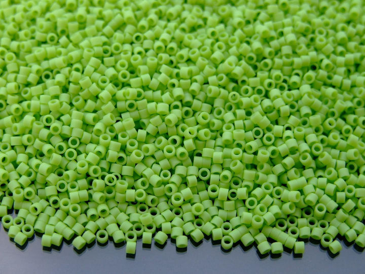 5g TOHO 11/0 Aiko Japanese Seed Beads 2mm 44F Opaque Frosted Sour Apple Beadacious