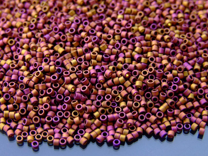 5g TOHO 11/0 Aiko Japanese Seed Beads 2mm 514F Higher Metallic Frosted Copper Twilight Beadacious