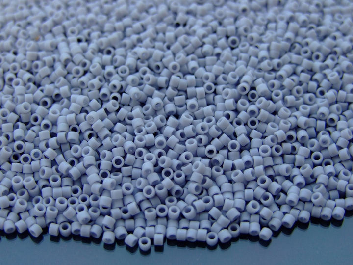 5g TOHO 11/0 Aiko Japanese Seed Beads 2mm 53F Opaque Frosted Grey Beadacious