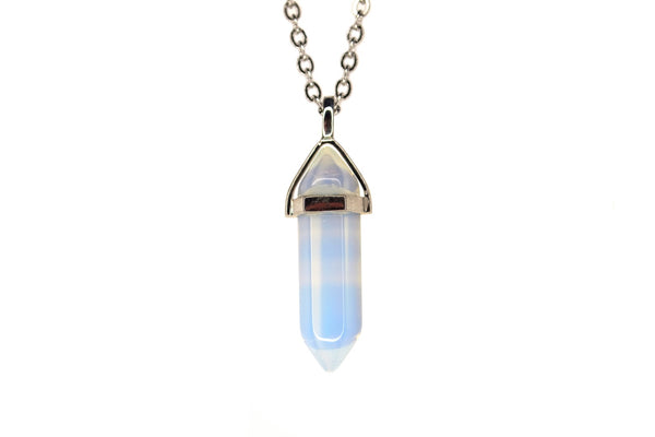 Opalite Crystal Point Pendant Manmade Gemstone Necklace Healing Stone Chakra