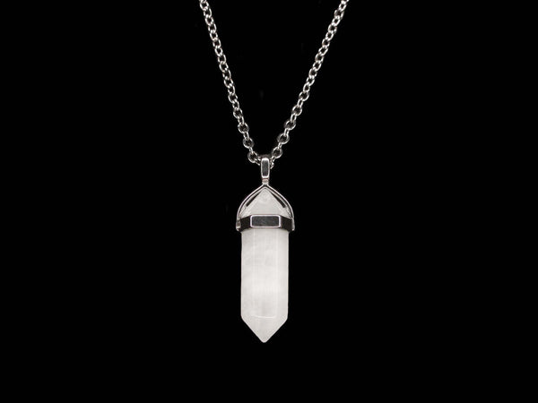 Clear Quartz Point Pendant Natural Gemstone Necklace Healing Stone Chakra Reiki