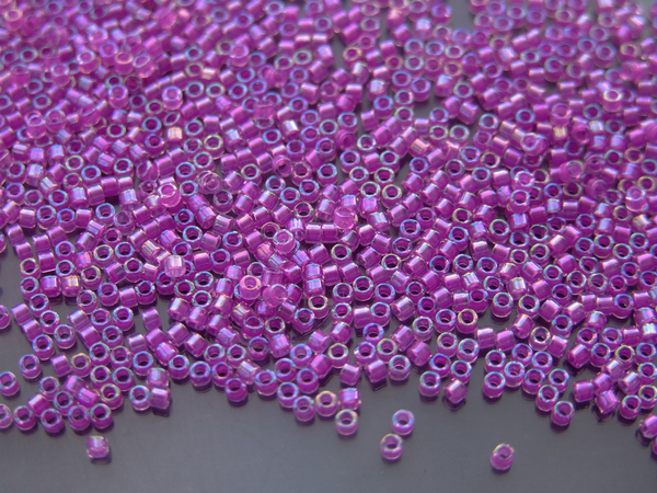 7.2g MIYUKI 11/0 Delica Japanese Seed Beads 1.6mm DB073 Lined Lilac AB Beadacious