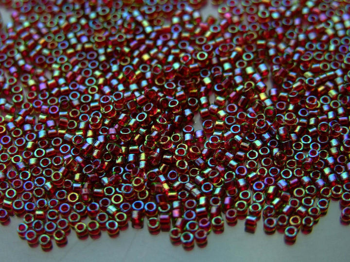 7.2g MIYUKI 11/0 Delica Japanese Seed Beads 1.6mm DB1748 Cranberry Lined Beadacious