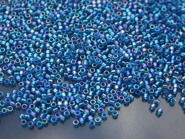 7.2g MIYUKI 11/0 Delica Japanese Seed Beads 1.6mm DB177 Transparent Aquamarine AB Beadacious