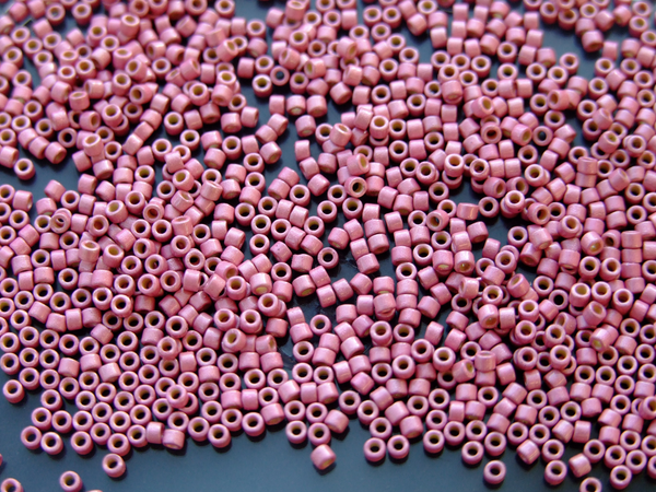 7.2g MIYUKI 11/0 Delica Japanese Seed Beads 1.6mm DB1840F DURACOAT Matte Galvanized Hot Pink Beadacious