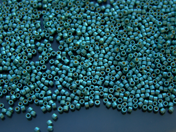 7.2g MIYUKI 11/0 Delica Japanese Seed Beads 1.6mm DB1847F DURACOAT Matte Galvanized Dark Seafoam Beadacious