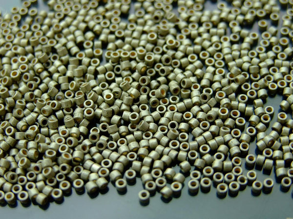 7.2g MIYUKI 11/0 Delica Japanese Seed Beads 1.6mm DB1851F Matte Galvanized Light Pewter Beadacious