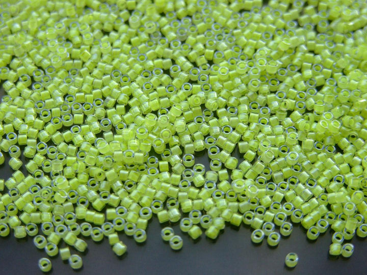 7.2g MIYUKI 11/0 Delica Japanese Seed Beads 1.6mm DB2031 Luminous Limeade Beadacious