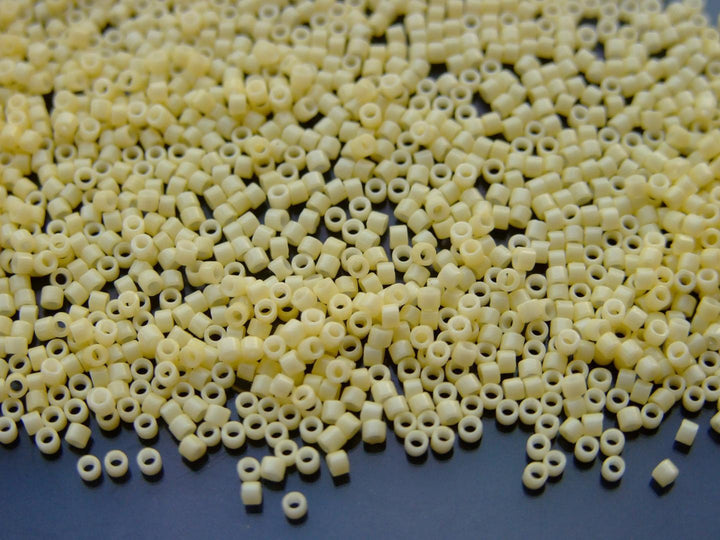 7.2g MIYUKI 11/0 Delica Japanese Seed Beads 1.6mm DB2101 DURACOAT Opaque Light Lemon Ice Beadacious