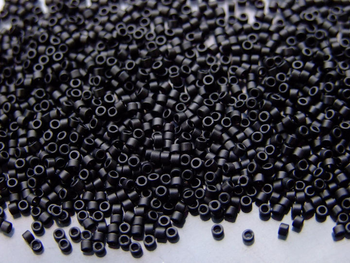 7.2g MIYUKI 11/0 Delica Japanese Seed Beads 1.6mm DB310 Matte Black Beadacious