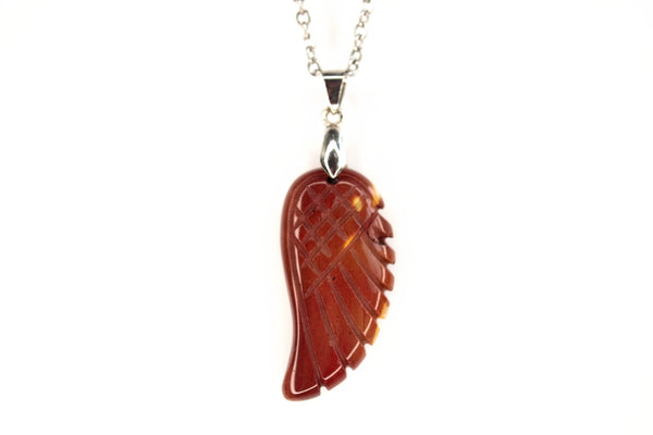 Mookaite Gemstone Angel Wing Pendant Necklace Natural Chakra Healing Stone