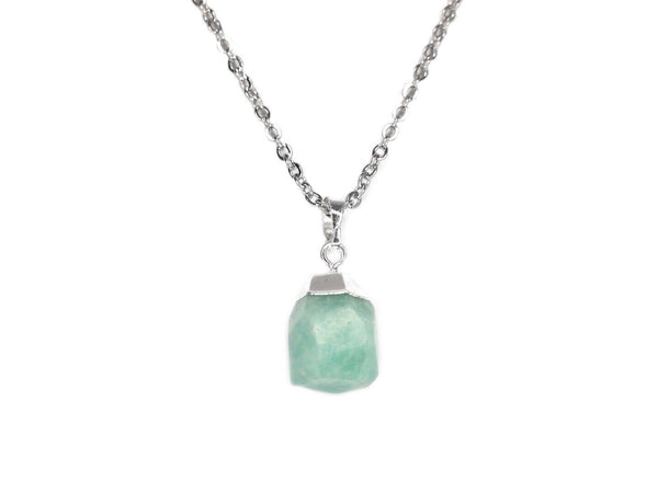 Amazonite Crystal Pendant Natural Gemstone Necklace Healing Stone Chakra