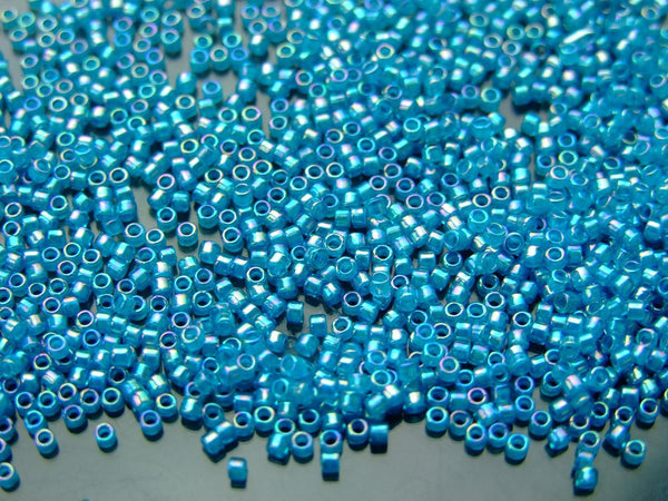 7g TOHO 11/0 Treasure Japanese Seed Beads 1.8mm 1835 Aqua Lined Light Capri Rainbow Beadacious