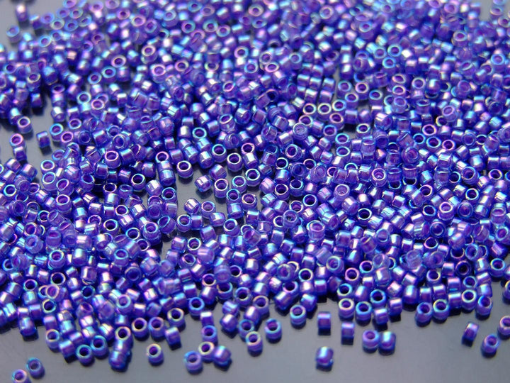 7g TOHO 11/0 Treasure Japanese Seed Beads 1.8mm 1838 Violet Lined Crystal Rainbow Beadacious