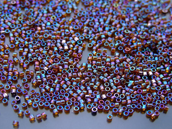 7g TOHO 11/0 Treasure Japanese Seed Beads 1.8mm 454 Gold Lustered Root Beer Beadacious