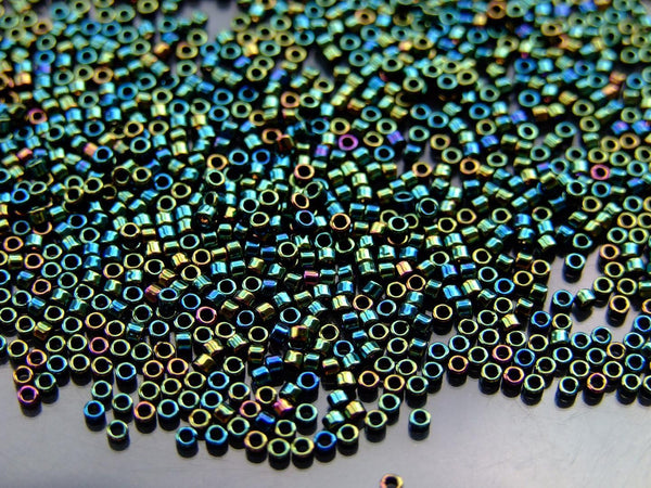 7g TOHO 11/0 Treasure Japanese Seed Beads 1.8mm 84 Metallic Iris Green/Brown Beadacious