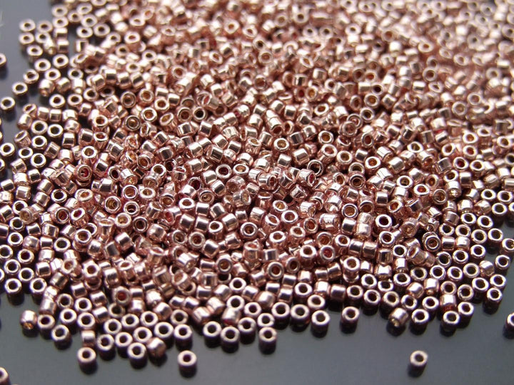 7g TOHO 11/0 Treasure Japanese Seed Beads 1.8mm PF552 PermaFinish Galvanized Sweet Blush Beadacious