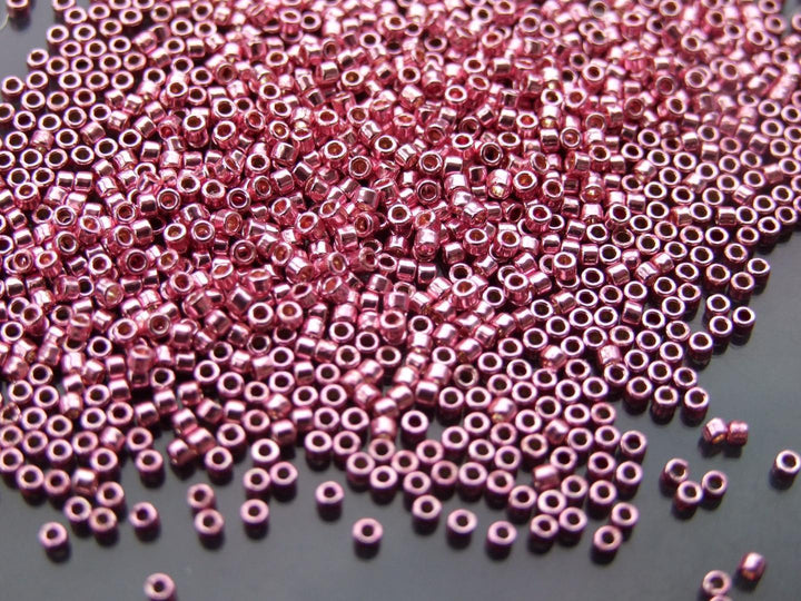 7g TOHO 11/0 Treasure Japanese Seed Beads 1.8mm PF553 PermaFinish Galvanized Pink Lilac Beadacious