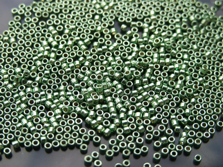 7g TOHO 11/0 Treasure Japanese Seed Beads 1.8mm PF560 PermaFinish Galvanized Sea Foam Beadacious