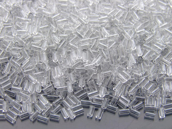 7g TOHO 3mm Bugle Japanese Seed Beads 1 Transparent Crystal Beadacious