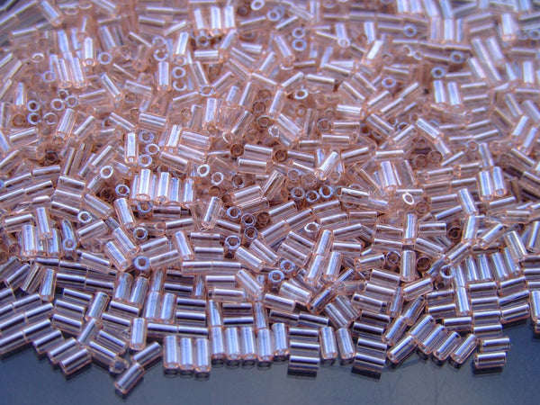 7g TOHO 3mm Bugle Japanese Seed Beads 106 Transparent Rosaline Luster Beadacious