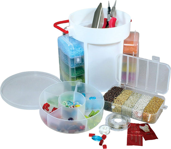 The Beadsmith Bead Caddy & Supplies Set Includes Beads And Tools for Jewellery Making