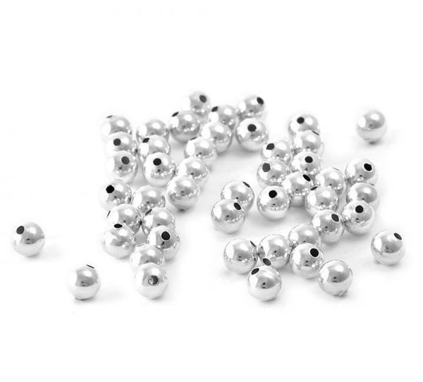 10x 4mm Sterling Silver 925 Seamless Round Spacer Beads Hole 1.2mm
