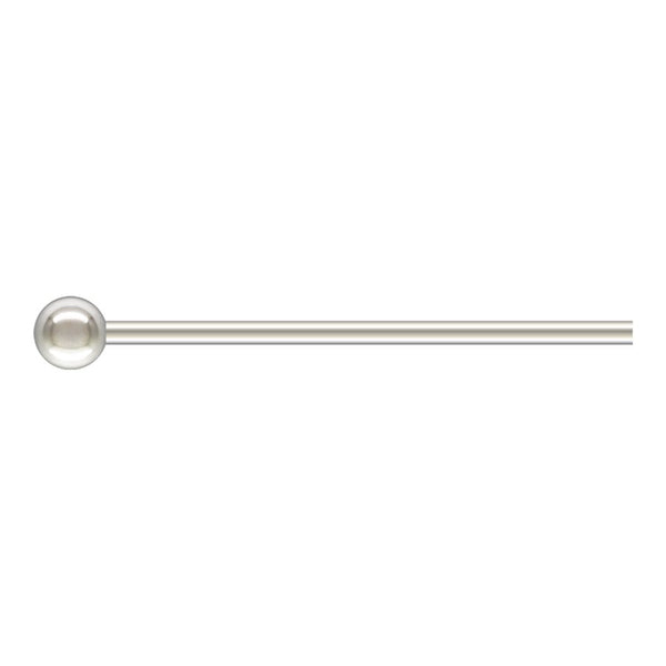 10x Sterling Silver 925 Ball Headpin 24ga .020x.50''(0.50x12.7mm)AT High Quality Jewelry Making