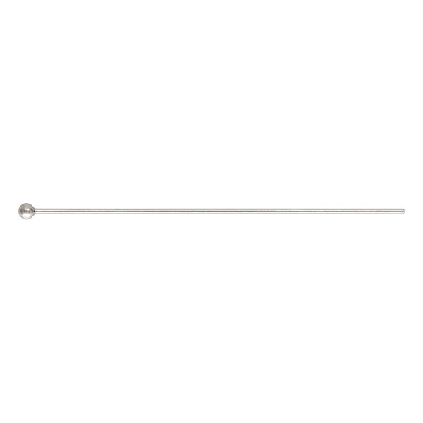 10x Sterling Silver 925 Ball Headpin 24ga .020x1.5''(0.50x38.1mm)AT High Quality Jewelry Making