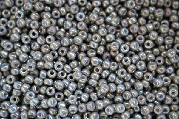 10g MIYUKI 8/0 Round Japanese Seed Beads 3mm 91865 Galvanized Gray Luster