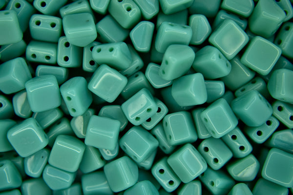 25x CzechMates Roof Czech Beads 6x4mm Opaque Turquoise