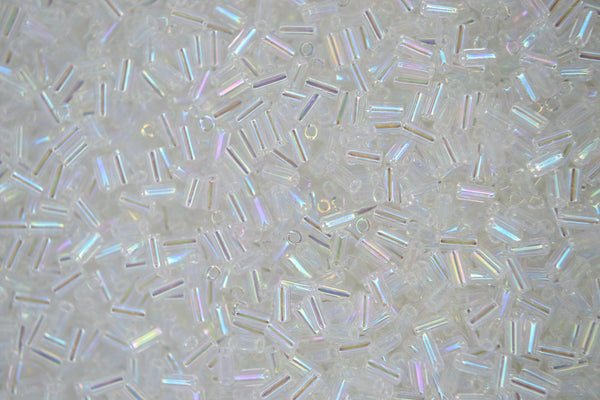 10g MIYUKI 3mm Bugle Japanese Glass  Seed Beads 9054 Crystal AB