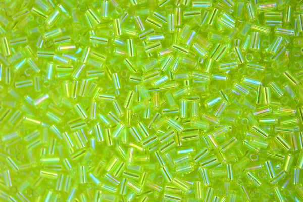 10g MIYUKI 3mm Bugle Japanese Glass  Seed Beads 9258 Transparent Chartreuse AB