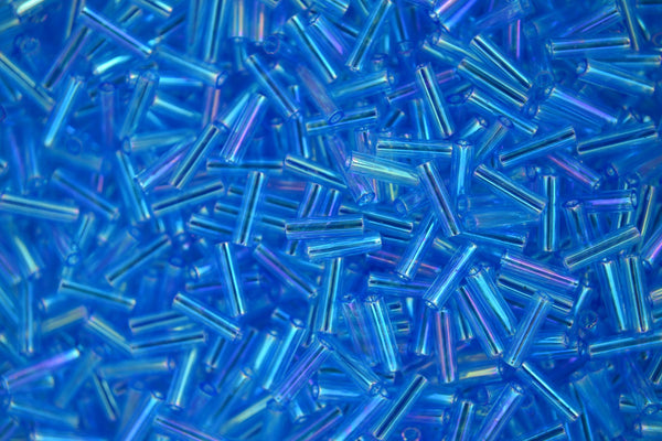 10g MIYUKI 6mm Bugle Japanese Glass Seed Beads 9260 Transparent Aqua AB