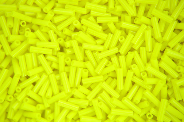 10g MIYUKI 6mm Bugle Japanese Glass Seed Beads 9404 Opaque Yellow