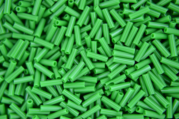 10g MIYUKI 6mm Bugle Japanese Glass Seed Beads 9411 Opaque Green