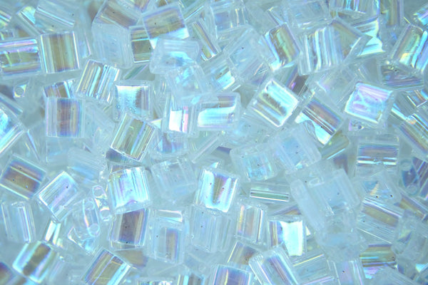 5g MIYUKI Tila Japanese Glass Beads 5x5mm 91001 Crystal AB