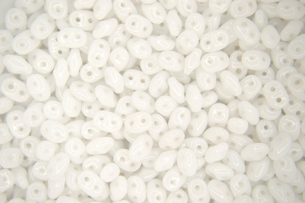 20g Matubo SuperDuo Czech Seed Beads 2.5x5mm Opaque Chalk White