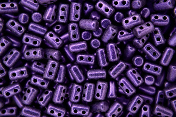 10g Matubo Rulla Czech Seed Beads 3x5mm Matte Metallic Suede Purple