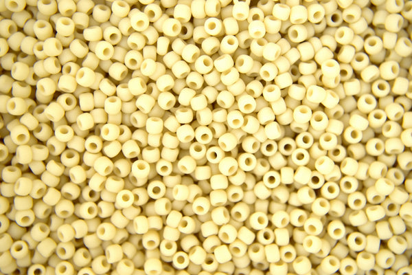 10g TOHO 11/0 Round Japanese Seed Beads 2mm 51F Opaque Frosted Light Beige