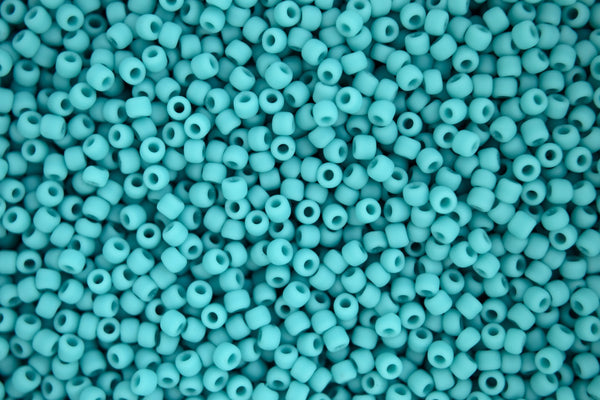 10g TOHO 11/0 Round Japanese Seed Beads 2mm 55F Opaque Frosted Turquoise