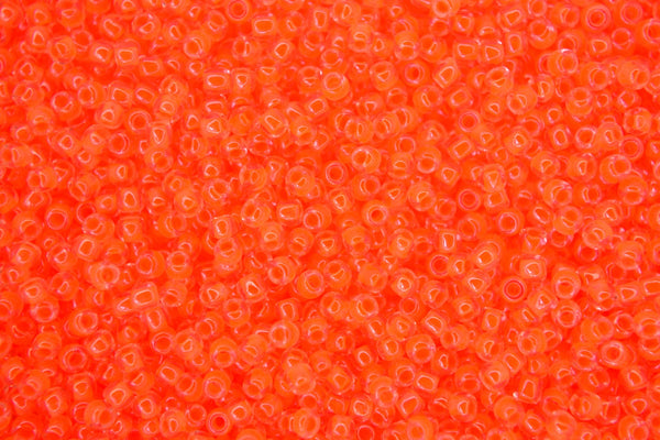 10g TOHO 11/0 Round Japanese Seed Beads 2mm 802 Luminous Neon Orange