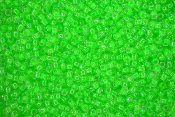 10g TOHO 11/0 Round Japanese Seed Beads 2mm 805 Luminous Neon Green