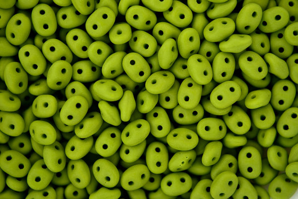 10g Matubo SuperDuo Czech Seed Beads 2.5x5mm Matte Opaque Olivine