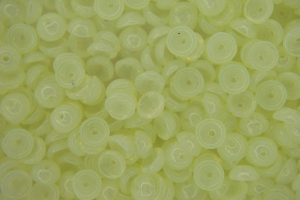 5g Czech Teacup Glass Beads 2x4mm Milky Jonquil