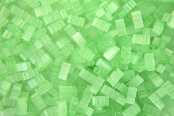 5g MIYUKI Half Tila Japanese Glass Beads 5x2.3mm 92559 Silk Pale Green